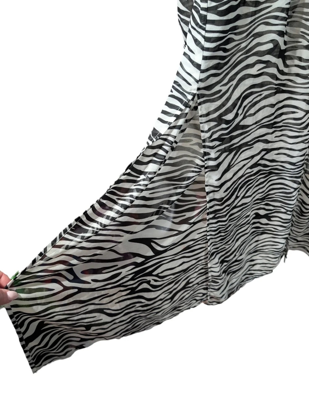 Pour Moi Sheer Zebra Print Button-Front Swim Coverup - Black/White